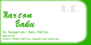 marton baku business card